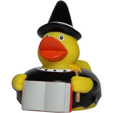 Zauberer Magier Schwarz Ente Badeente Quietscheente Gummiente Schnabels