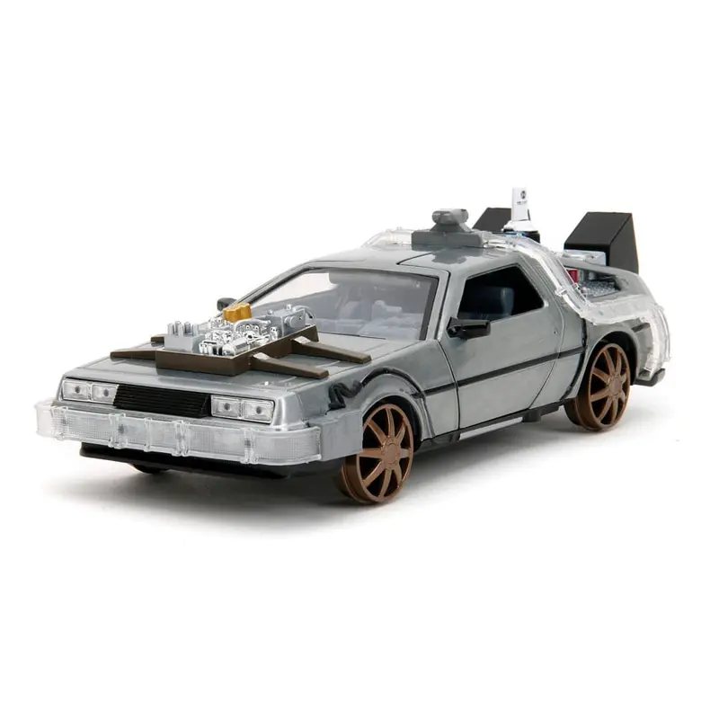 Zurück in die Zukunft III Hollywood Rides Diecast Modell 1/24 DeLorean Time Machine Railroad Wheels - sofort lieferbar